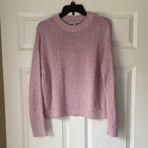 LOFT Women's Light Pink Crew Neck Sweater